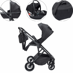 CĂRUCIOR PREMIUM Pentru Copii - Sistem 3 in 1 cu Accesorii - VELVET Elegance by VELVET KIDS